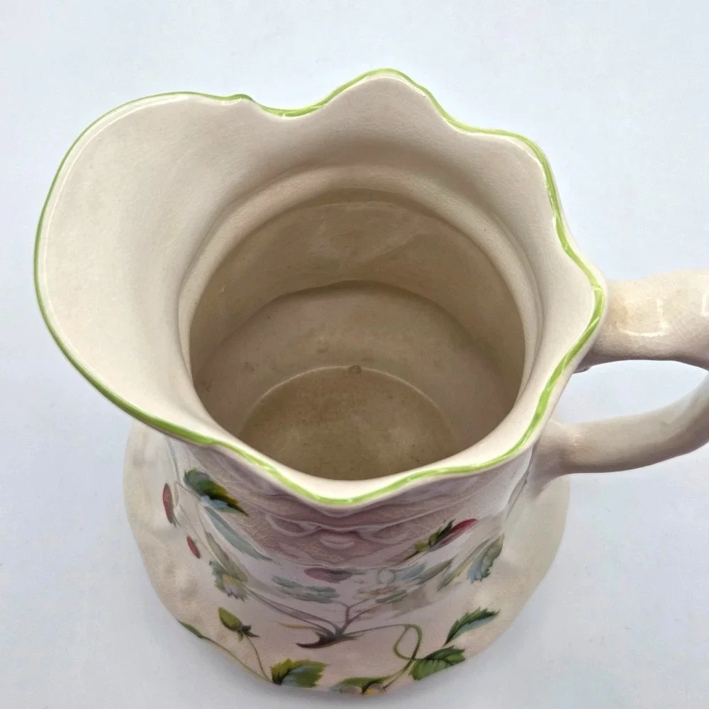 James Kent Old Foley Strawberry Stoneware Pitcher‎ Made in England